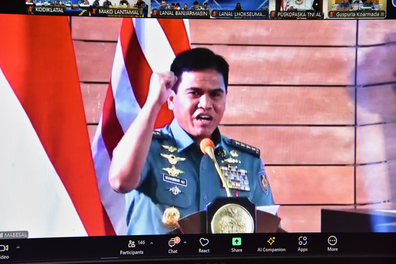 Foto : Dankodiklatal Ikuti Vicon FGD Autonomous Warfare Untuk Revolusi Operasi Maritim di Indonesia