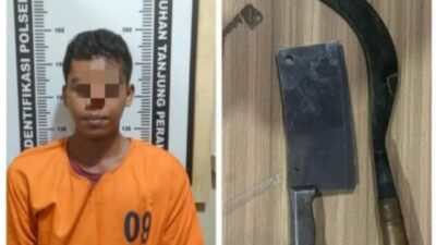 Foto : Terduga Pelaku Penganiyaan Saat Di Amankan Unit Reskrim Polsek Asemrowo
