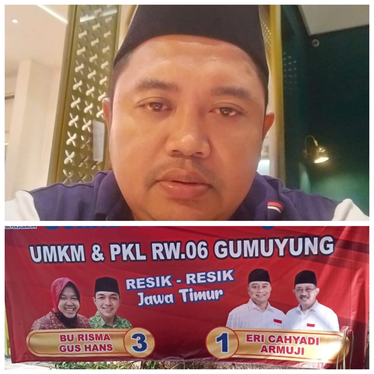Foto : Ketua PKL Ikan Gurami, Ketua RT03 RW06 Surabaya Apresiasi Kinerja Dan Berikan Dukungan Eri-Armuji di Pilkada Surabaya