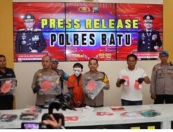 Kurang Dari 12 Jam Polres Batu Berhasil Amankan Tersangka Penembakan Tukang Bakso
