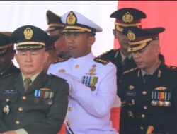 Dansatdik -4 Manado Hadiri Upacara HUT Ke-79 TNI Di Kawasan Megamas