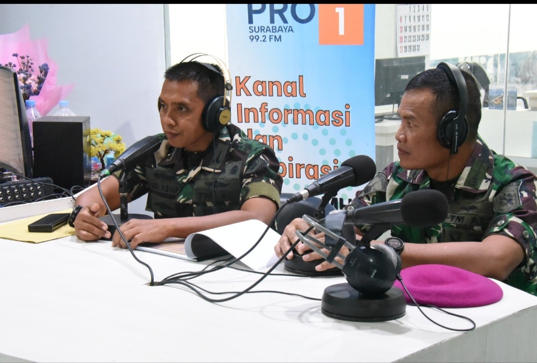 Foto ; Semarakkan Momen Upacara Parade Surya Senja, Kodiklatal Silaturahmi ke RRI Surabaya