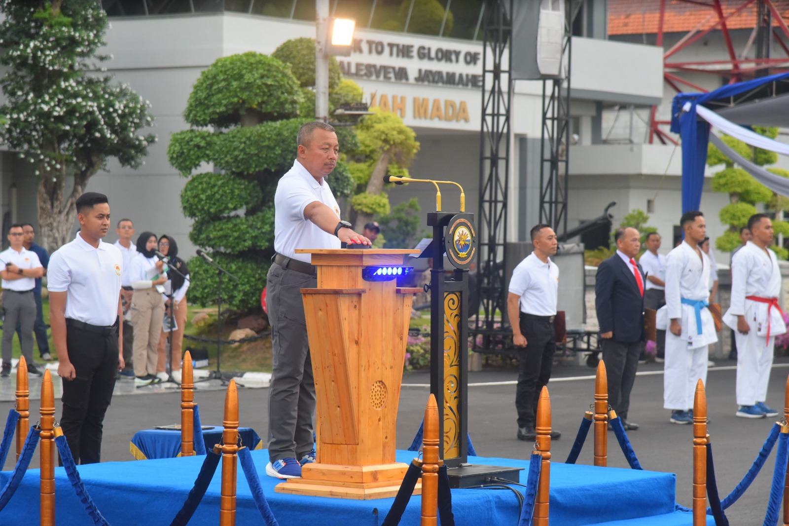 Foto : Dirdik Kodiklatal Hadiri Pembukaan Kejuaraan Nasional Karate Piala Pangkoarmada RI 2024