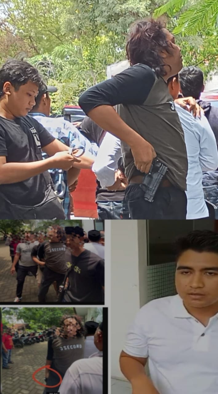 Foto : Arogansi Anggota Satreskrim Polres Sampang, Acungkan Pistol dan Berkata Kotor Ke Pengacara