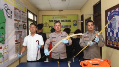 Foto: Empat Remaja Diamankan Polres Pelabuhan Tanjung Perak Usai Tawuran, Temukan Sajam hingga Busur Panah