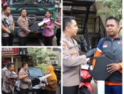 Kapolres Pelabuhan Tanjung Perak Serahkan Kendaraan Bermotor hasil Kejahatan