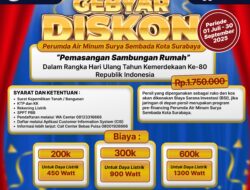 Gebyar Diskon Sambungan Rumah, Mulai Rp200 Ribu !!