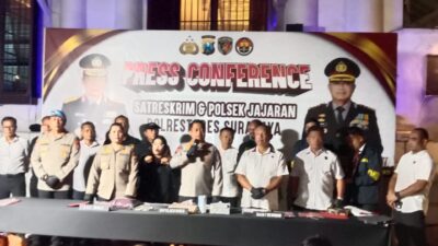 Satreskrim Polrestabes Surabaya Dan Polsek Jajaran Pamerkan 42 Pelaku Curanmor