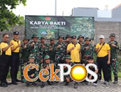 Peringati HUT ke-1 Kodim 0830/Surabaya, Koramil Rungkut Gelar Karya Bakti Bersihkan Sungai Sentong