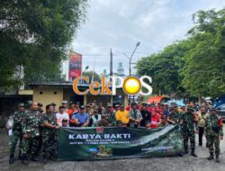 HUT ke-1 Kodim 0830 Dibayar Tuntas! 3 Pilar Simokerto dan Warga Kapasan Kerja Bakti Tanpa Sekat