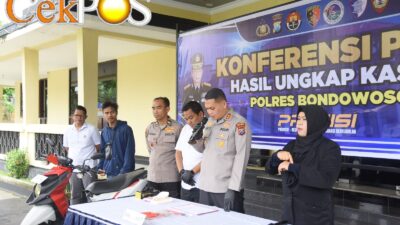 Gerak Cepat, Polres Bondowoso Ungkap Kasus Pencurian Motor Yamaha X-Ride dan Tangkap 3 Tersangka