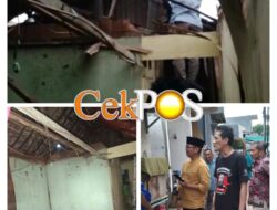 Rumah Warga Pengampon Surabaya Roboh, Lurah Bongkaran Tinjau Lokasi dan Salurkan Bantuan
