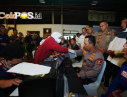 Momen Kapolri Ikut Donor Darah saat Hadiri Baksos HUT ke-53 Buruh KSPSI