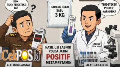 Alat Uji Kejaksaan Tak Akurat? Labfor Polda Jatim Pastikan BB Sabu, 3Kg Positif Metamfetamin