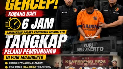 Kabur Lintas Kota, Pelaku Pembunuhan di Mojokerto Dibekuk Jatanras dalam Hitungan Jam