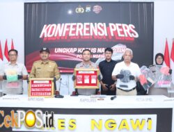 Polres Ngawi Amankan 2 Tersangka Pengedar Narkoba 223,842 gram Sabu Disita
