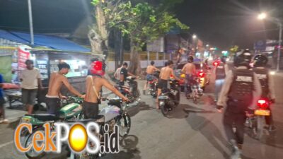 Patroli Pleton Siaga Polres Pasuruan Kota Amankan 14 Motor Diduga Balap Liar
