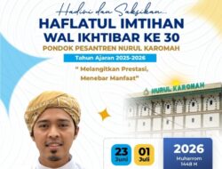 Pesantren Nurul Karomah Paterongan Resmi Buka Haflatul Imtihan wal Ikhtibar ke-30, Wujud Syukur dan Komitmen Menebar Manfaat