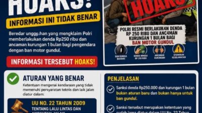 Korlantas Polri: Masyarakat Diimbau Tidak Mudah Percaya Hoaks Terkait Polisi Akan Denda Rp250 Ribu untuk Ban Gundul