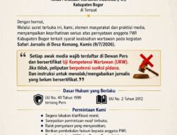 API Kecam Keras Pernyataan PWI Bogor: UKW & Dewan Pers Bukan Alat Menutup Ruang Kebebasan Pers