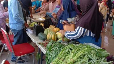 Polres Pelabuhan Tanjung Perak Gelar Gerakan Pangan Murah, Hasil Panen dari Lahan Ketahanan Pangan Tambak Wedi
