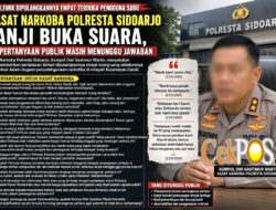 Kasat Narkoba Polresta Sidoarjo Janji Buka Suara, 15 Pertanyaan Publik Soal Empat Terduga Pengguna Sabu Masih Menunggu Jawaban
