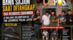 Bawa Sajam Saat Ditangkap, Dua Residivis Curanmor Dilumpuhkan Tim Jatanras Polda Jatim