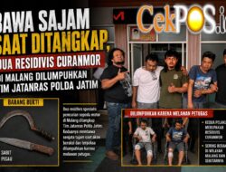 Bawa Sajam Saat Ditangkap, Dua Residivis Curanmor Dilumpuhkan Tim Jatanras Polda Jatim