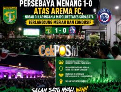 Persebaya Tumbangkan Arema 1-0, Nobar Bonek di Polrestabes Surabaya Berlangsung Meriah dan Kondusif
