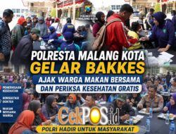 Polresta Malang Kota Gelar Bakkes dan Makan Bersama, Warga Dapat Layanan Kesehatan Gratis