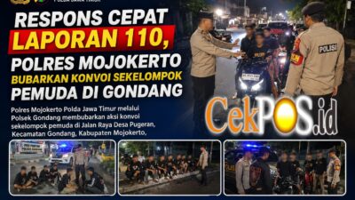 Respons Cepat Laporan 110, Polres Mojokerto Bubarkan Konvoi Sekelompok Pemuda di Gondang