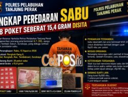 Polres Pelabuhan Tanjung Perak Ungkap Peredaran Sabu, 28 Poket Seberat 15,4 Gram Disita