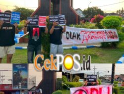 Refleksi Kemerdekaan RI ke-81, PMII Mojokerto Gelar Aksi Tolak Tambang Ilegal di Tugu UKS