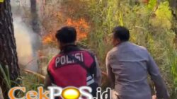 Polres Magetan Bersama Tim Gabungan Tangani Karhutla di Panekan Lereng Gunung Lawu