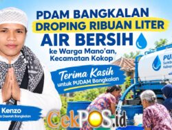 Aktivis Pemuda Bangkalan Aruf Kenzo Apresiasi PUDAM, Ribuan Liter Air Bersih Tiba di Mano’an Kokop