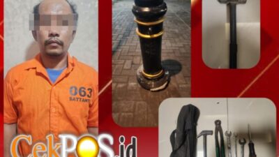 Polsek Pabean Cantikan Amankan DPO Pencuri 14 Bollard Di Kawasan Kembang Jepun. 
