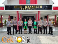 Minggu Kasih, Kapolsek Kenjeran Pererat Sinergi Polri dan Jemaat Gereja Nazareth