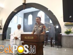 Minggu Kasih Kapolres Tanjung Perak Ajak Jemaat Paroki Santo Mikael Jaga Kerukunan dan Keamanan