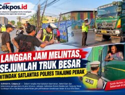 Tak Ada Ampun! Satlantas Tanjung Perak Tilang Truk Pelanggar Jam Pembatasan di Karang Tembok–Kalianak